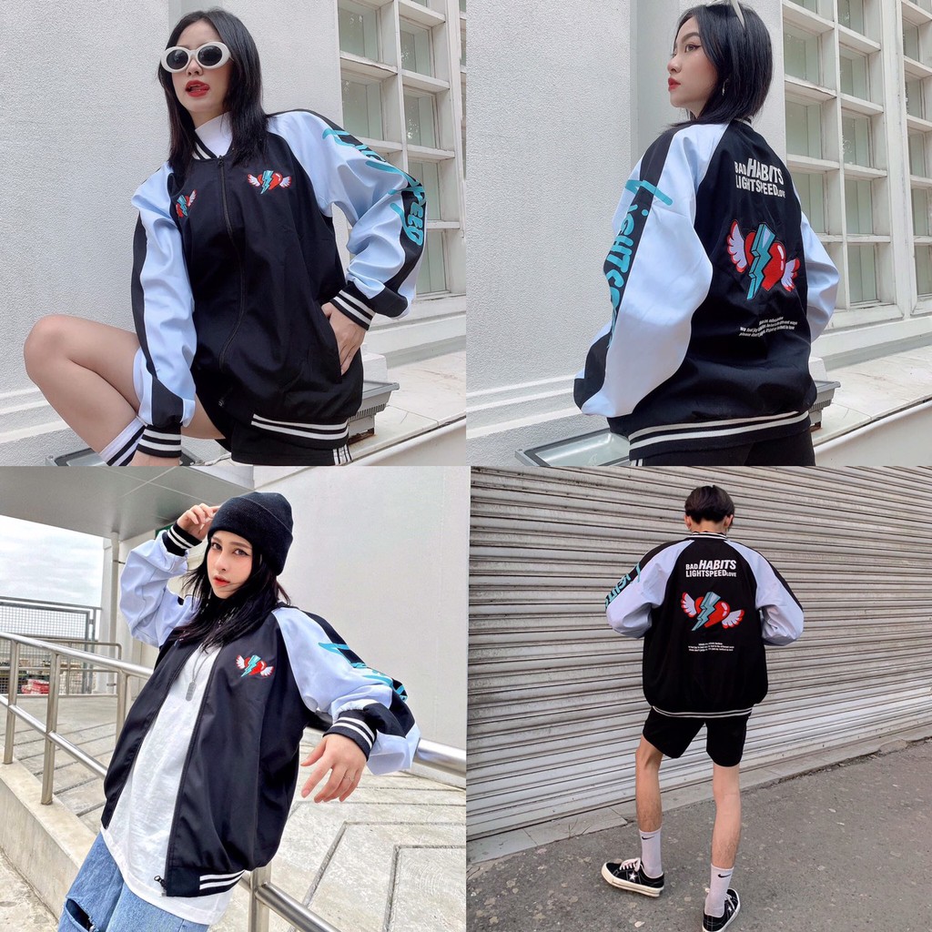 Áo Bomber Jacket BAD HABITS LIGHTSPEED LOVE full tag