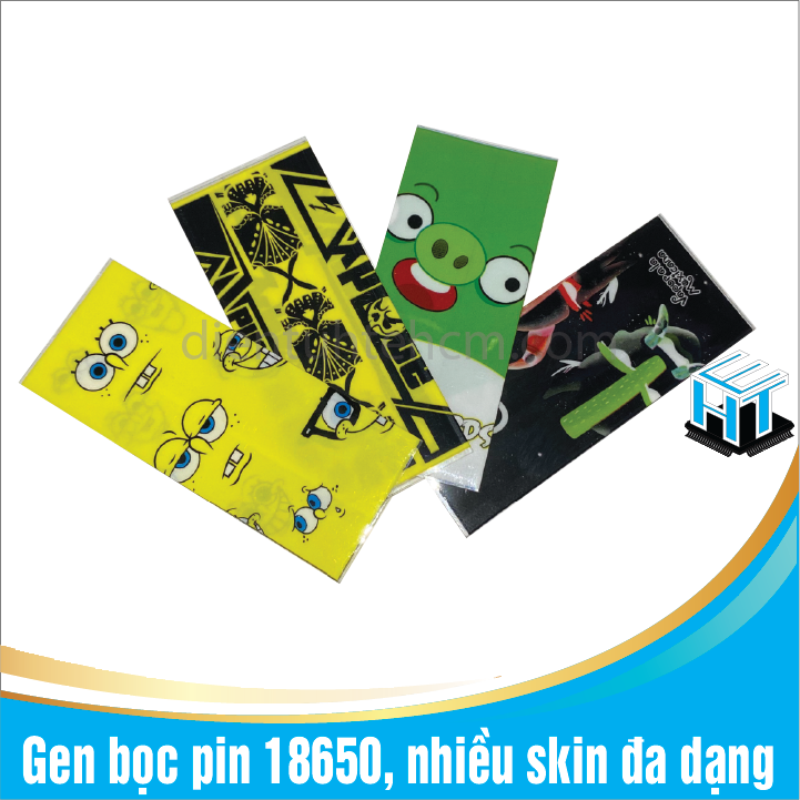 COMBO 4 Gen bọc pin 18650, nhiều skin đa dạng(SET 4 CÁI)
