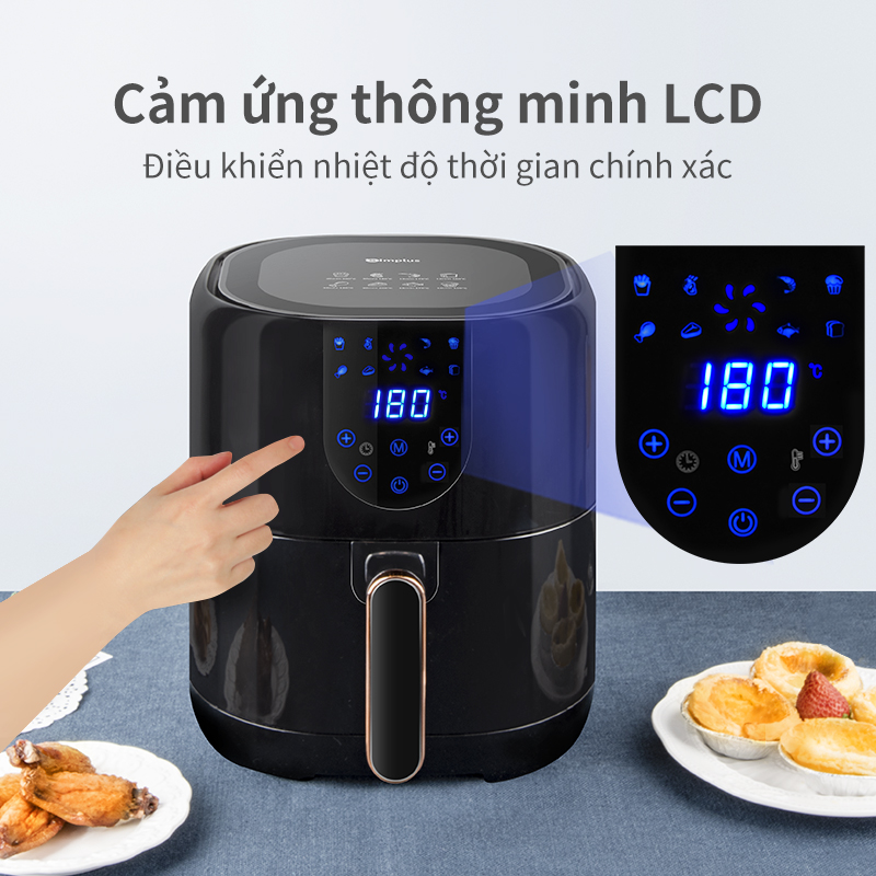 Nồi chiên không dầu Simplus 5L, dung tích lớn chiên nướng đa năng không dầu mỡ, nồi chiên tiện lợi kèm vỉ nướng - bảo hành một năm chỉ đổi không sửa KQZG004