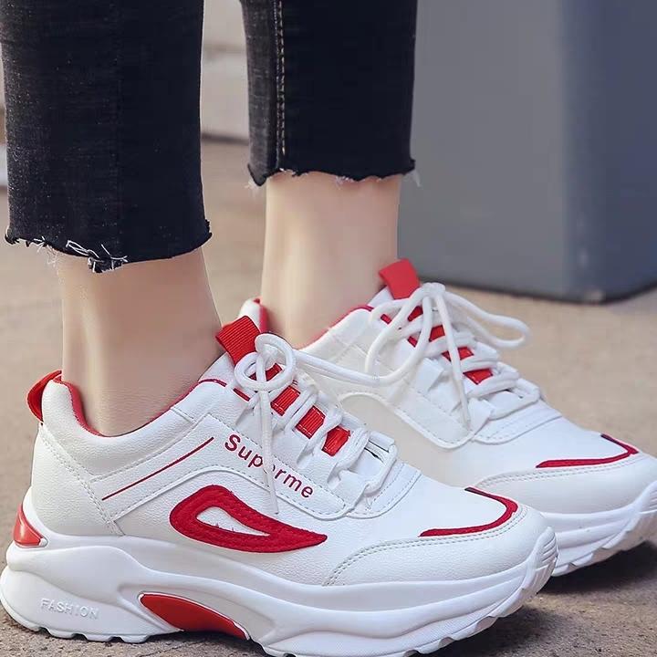 GIẦY SNEAKER NỮ F-S CÓ 2 MÀU TRẮG ĐỎ