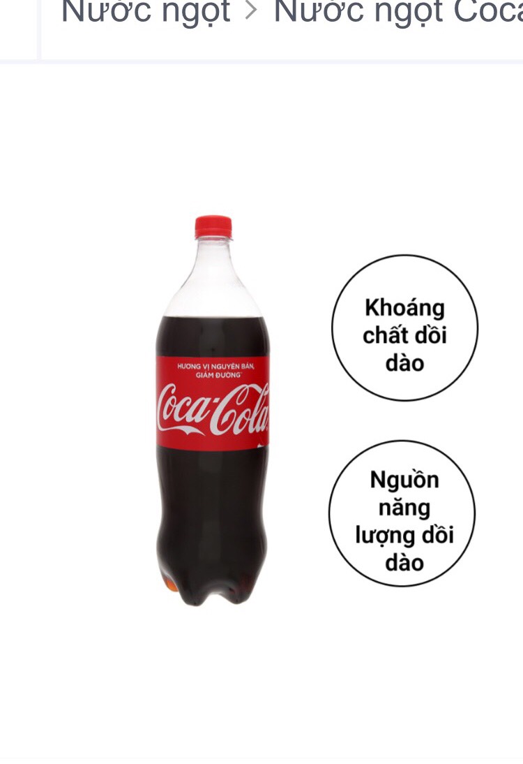 COMBO 2 Chai Nước Ngọt COCA không đường 1,5L