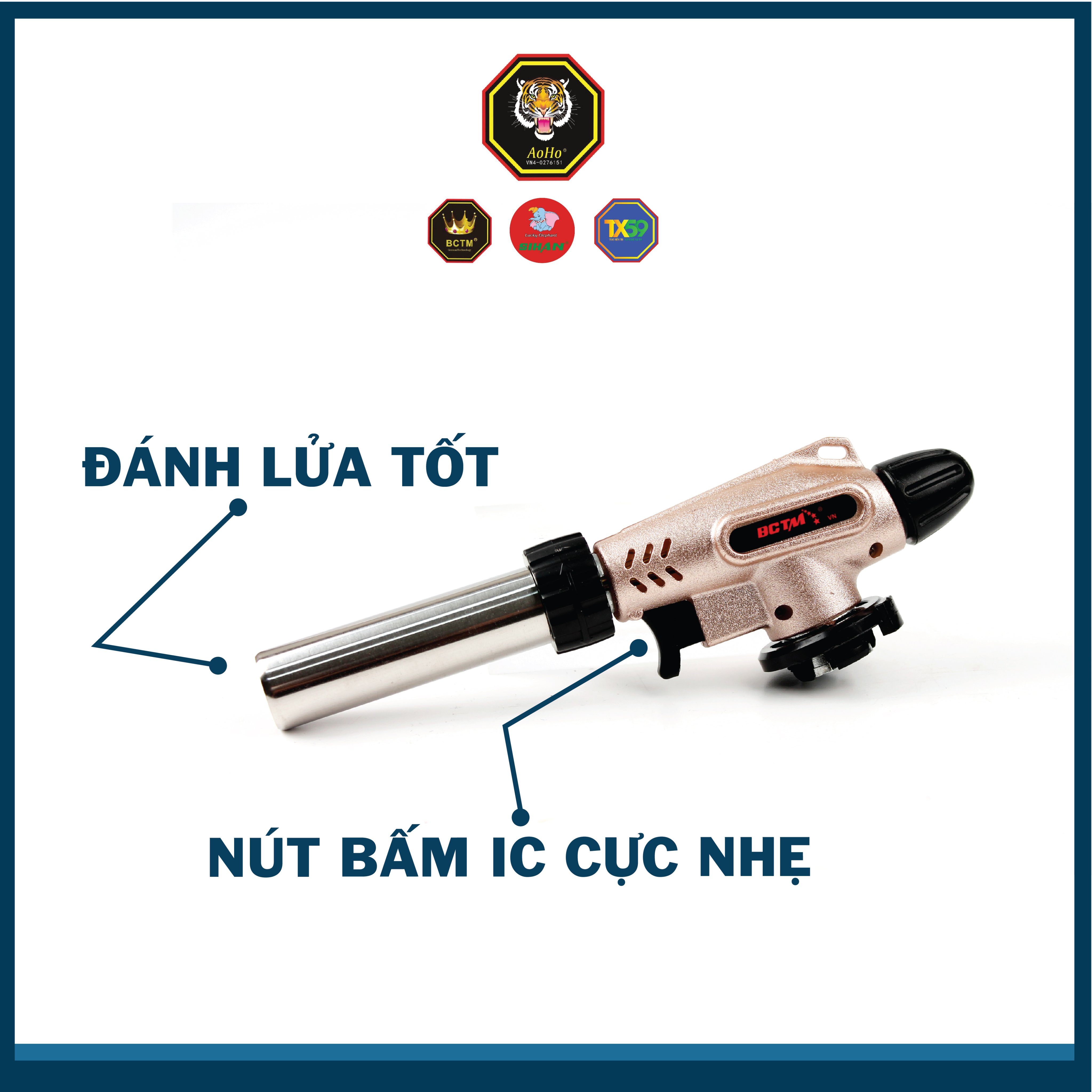 Đầu Khò Bình Gas Mini 906 Cao Cấp - Màu Kem
