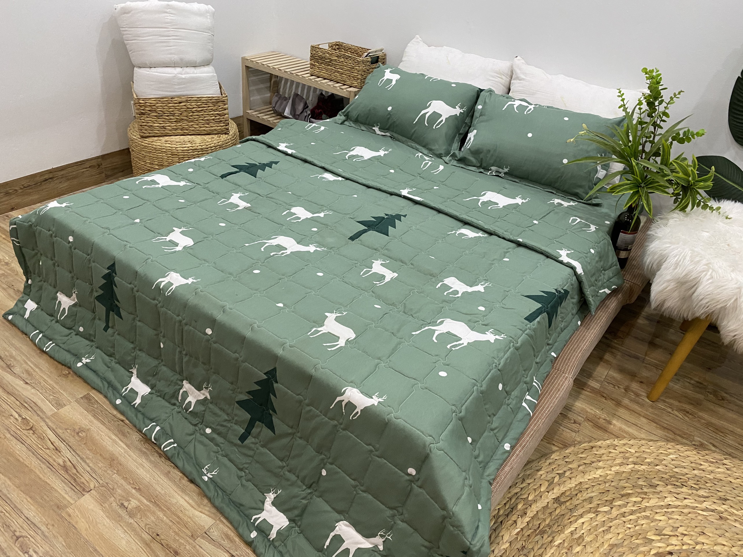 Set Ga Gối Mẫu Hươu Thông CHM14