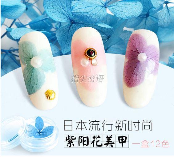 Set 12 màu hoa khô Nhật Bản trang trí móng