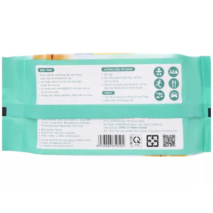 Khăn ướt em bé NuNa hương phấn (100 miếng/gói)