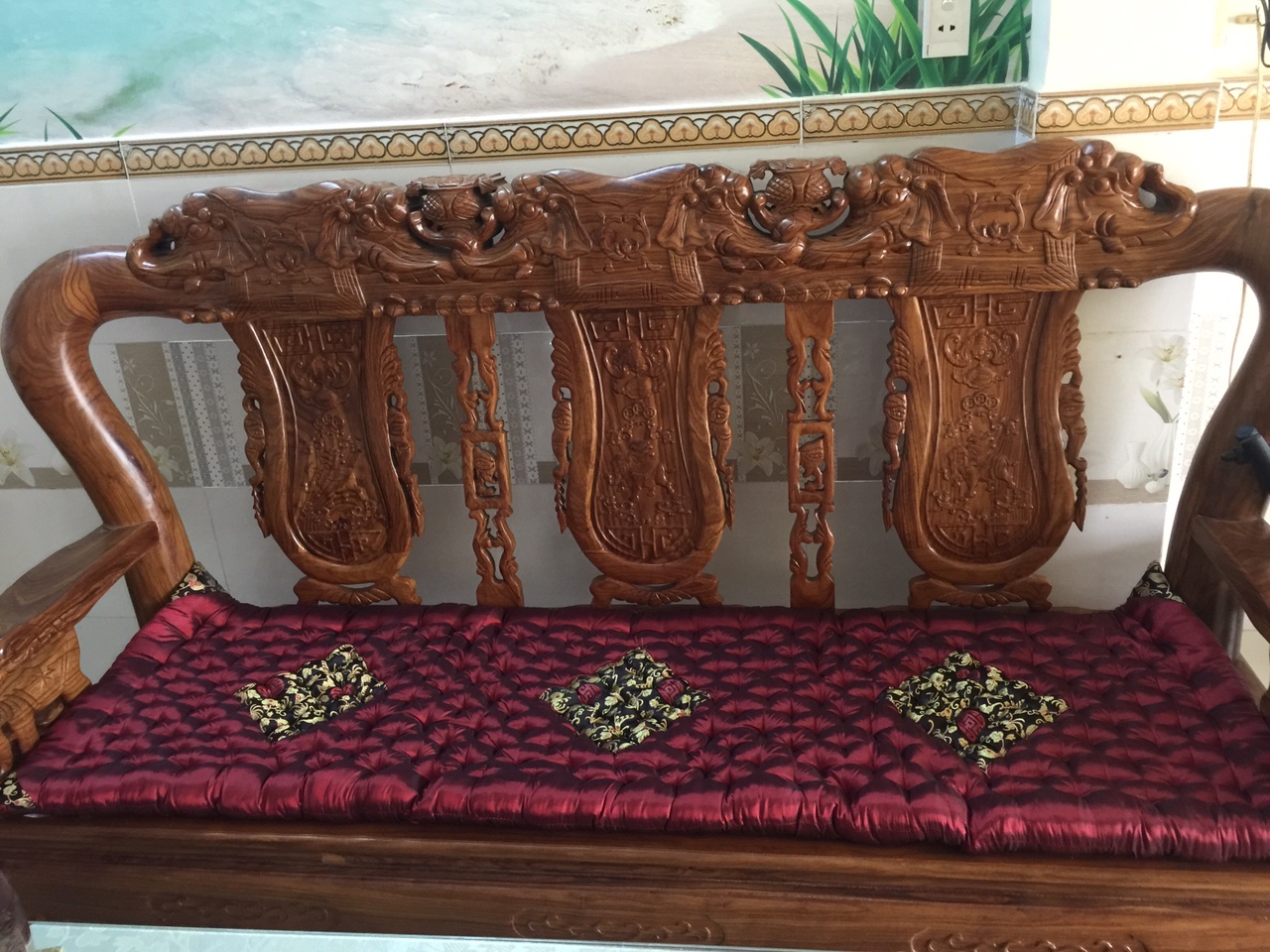 Thảm trải ghế gỗ sofa 1m70x50x5 cm