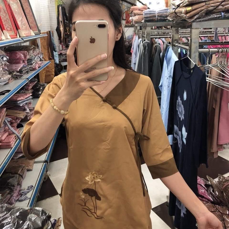 [HCM]ĐỒ LAM ĐI CHÙA NỮ - MẪU THUN TIM NƠ