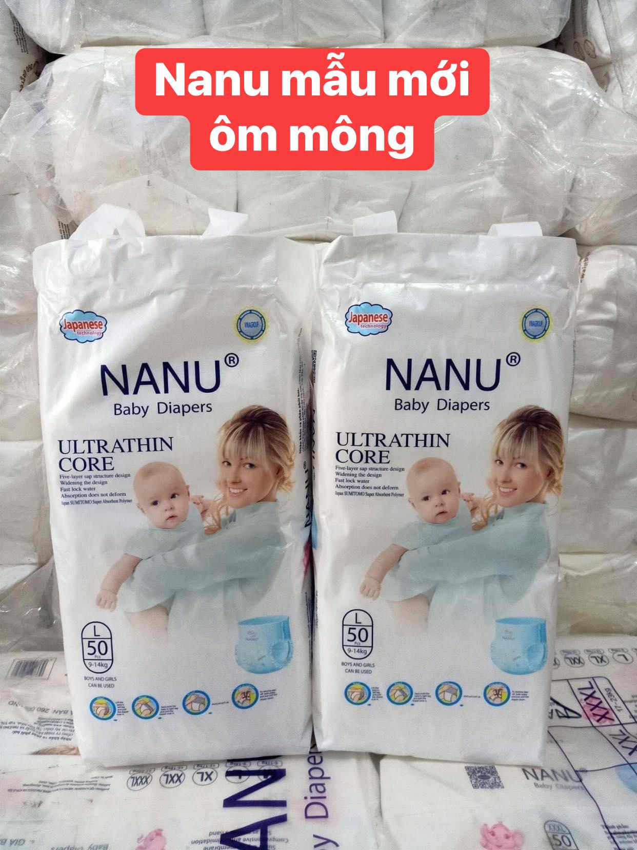 Bỉm Tã quần Nanu Baby 50 miếng đủ size cho bé
