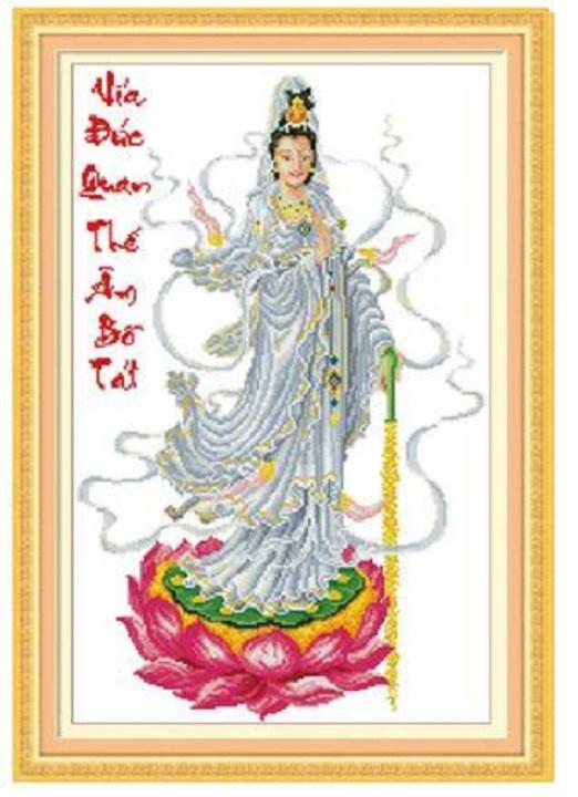 [HCM]Tranh thêu chữ thập Quan Thế Âm DLH-222876