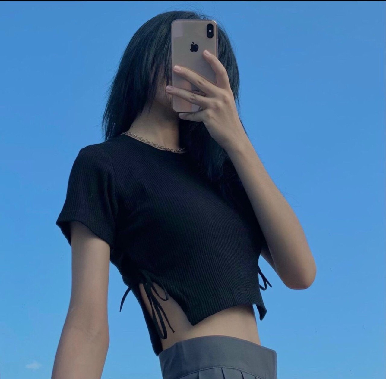 Áo Croptop Xẻ 2 Bên Cột Dây Eo A5114