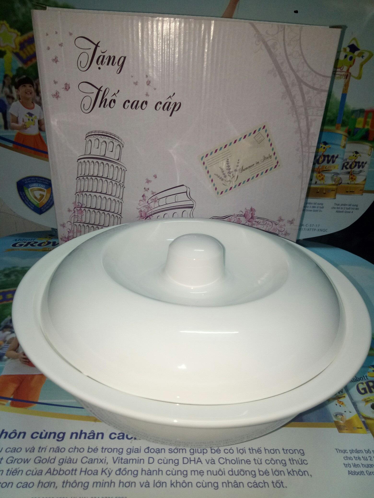 Thố sứ cao cấp có nắp (Thố gốm tráng men)