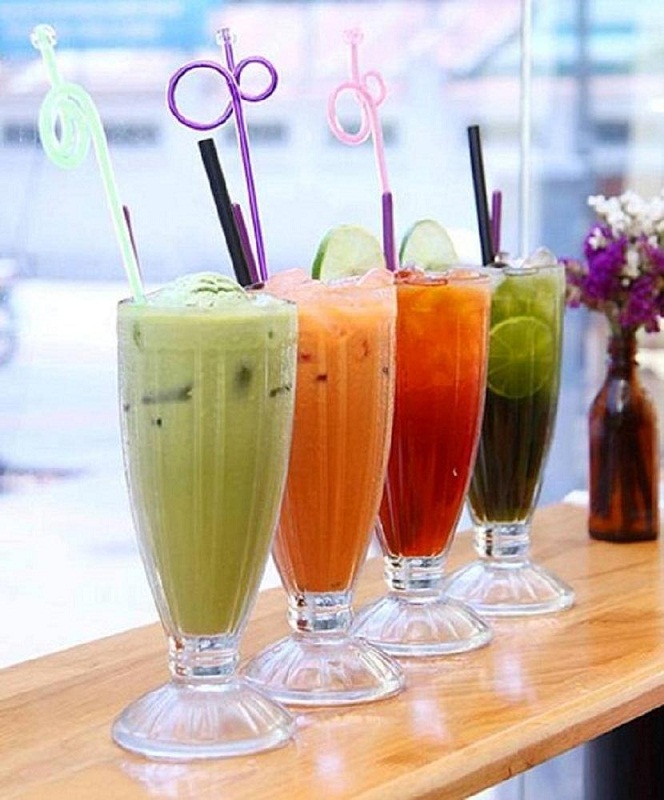 Combo 12 ly thủy tinh Sọc đựng sinh tố