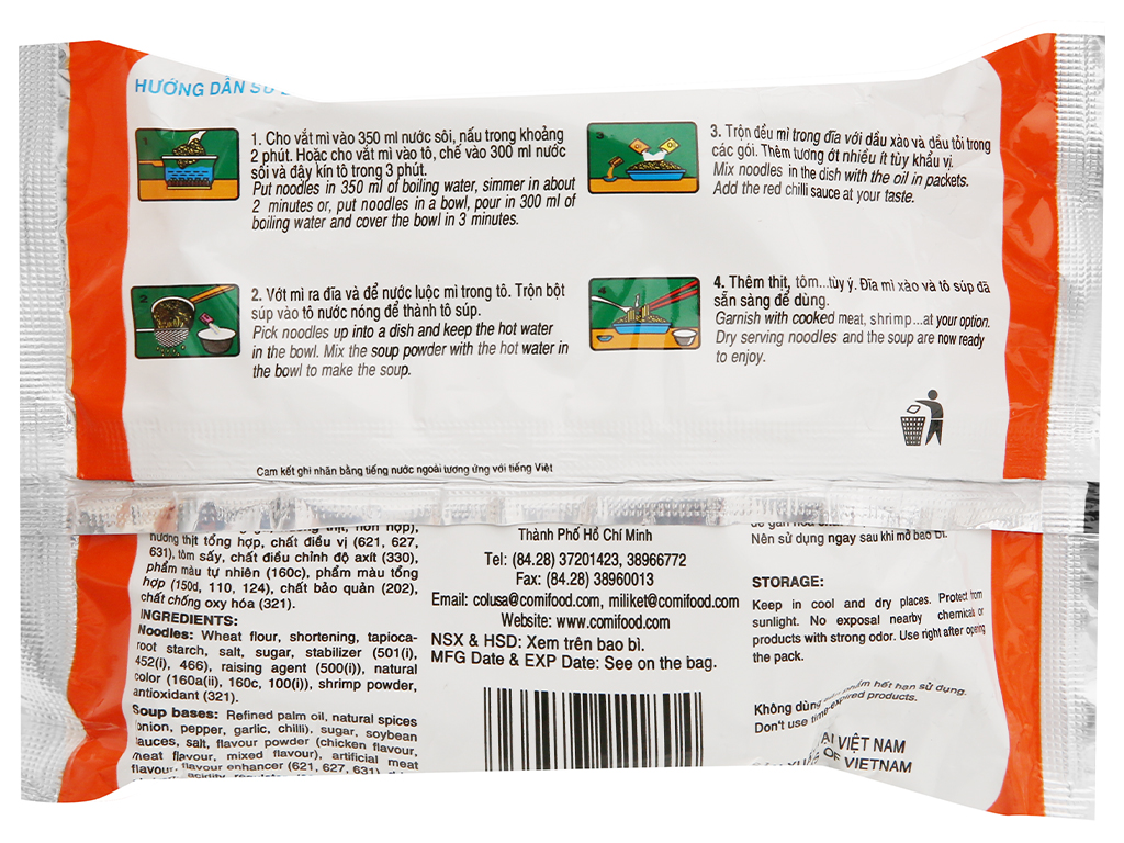 [HCM][Lốc 15 gói] Mì xào cao cấp Colusa Miliket 85g