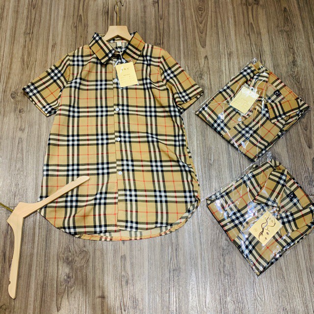 Áo sơ mi nữ kẻ BBR cộc tay chất THÔ đẹp