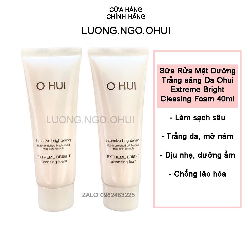 Sữa rửa mặt dưỡng trắng da mờ nám Ohui Extreme White Foam Snow vitamin 40ml
