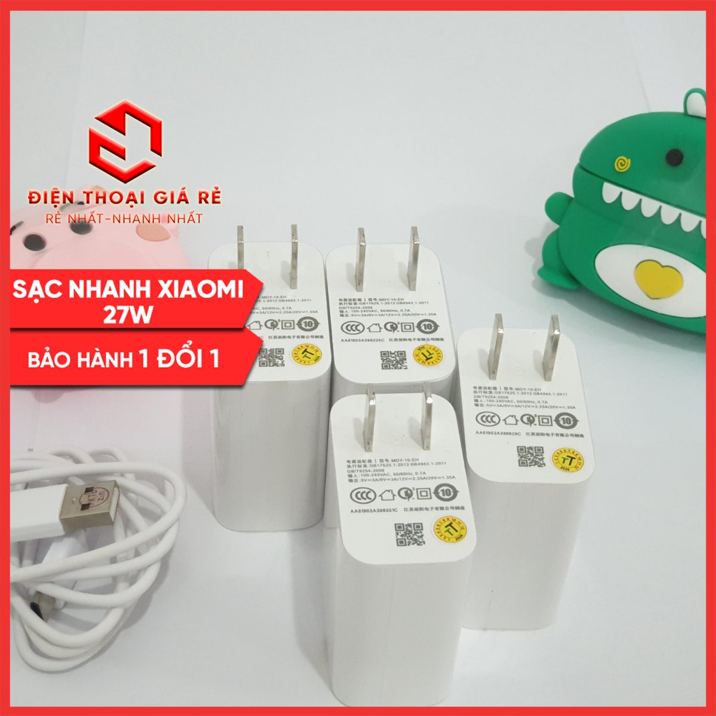 Combo Củ Sạc Nhanh Xiaomi 27W (Máy K20 Pro K30 K30 5G K30i K30 RC K30 Pro K30 Ultra) MDY-10-EH