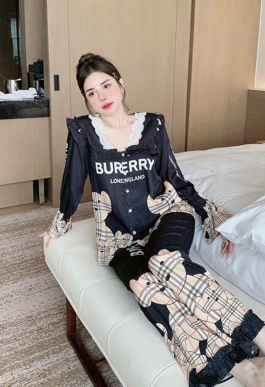 Đồ bộ mặc nhà Pijama chất lụa xước ánh kim cao cấp