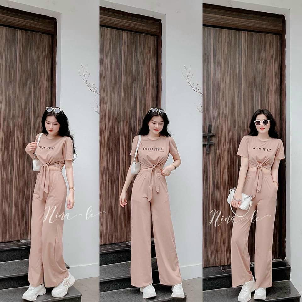 SÉT BỘ CROPTOP TICI NƠ CỘT EO CÁ TÍNH,