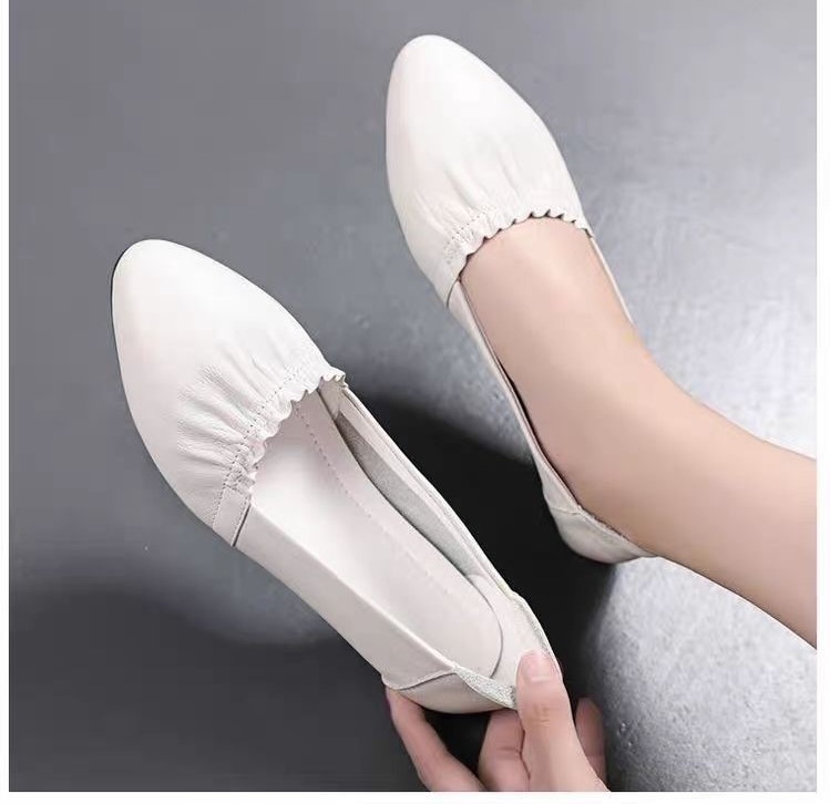 Giày nữ giày lười nữ da mềm đế cao su êm chân