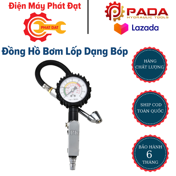 Đồng hồ bơm lốp dạng bóp