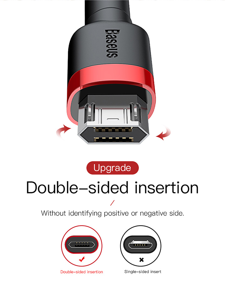 Cáp sạc baseus sạc nhanh micro usb cho smartphone android 2.4A baseus cafule - dây sạc baseus cafule sạc nhanh chống gập gãy đứt đầu sạc - phụ kiện sạc điện thoại - KOI TECH