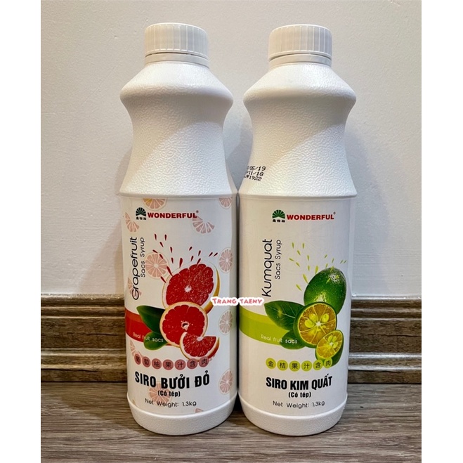Siro Bưởi đỏ, Kim quất, Chanh Wonderful (có tép)