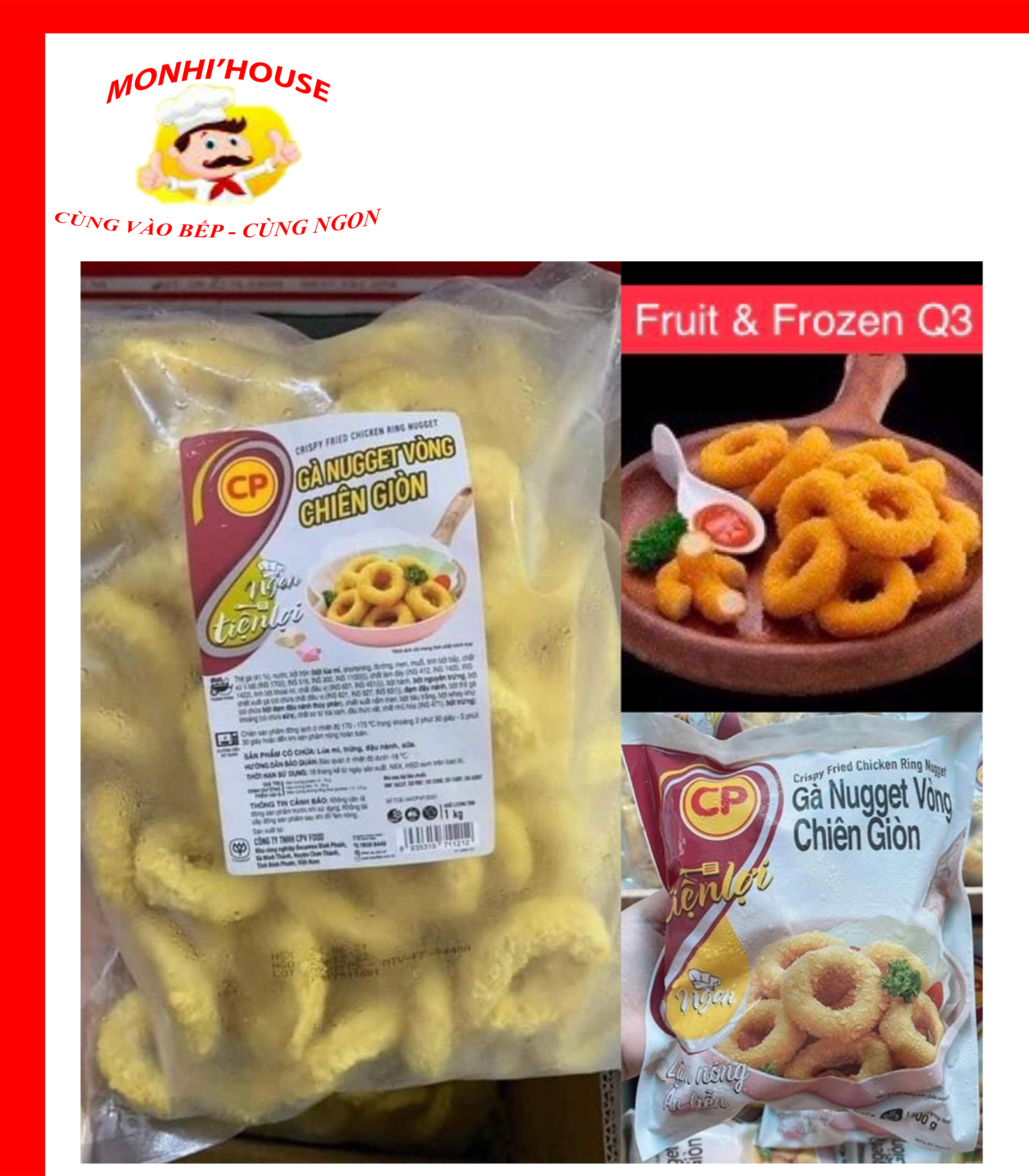 Gà Nugget Vòng Chiên Giòn Cp gói 1kg