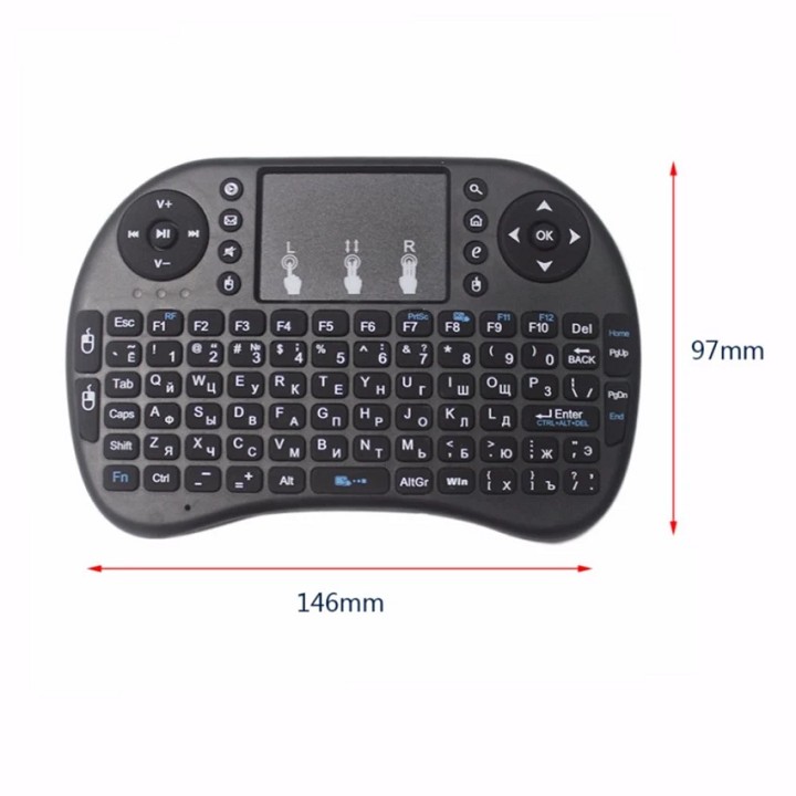 Bàn phím mini ko dây kiêm chuột cảm ứng đa năng wireless, nhỏ gọn, tiện dụng cho tivibox