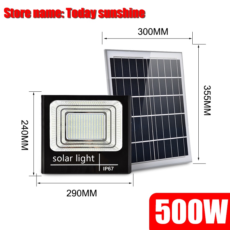 Đèn led năng lượng mặt trời siêu sáng chống nước, tiết kiệm điện năng, 500w 200w