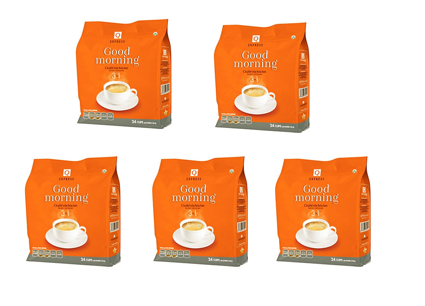 Combo 5 Bịch Cafe Trần Quang 24 gói x 20gr - dạng ống