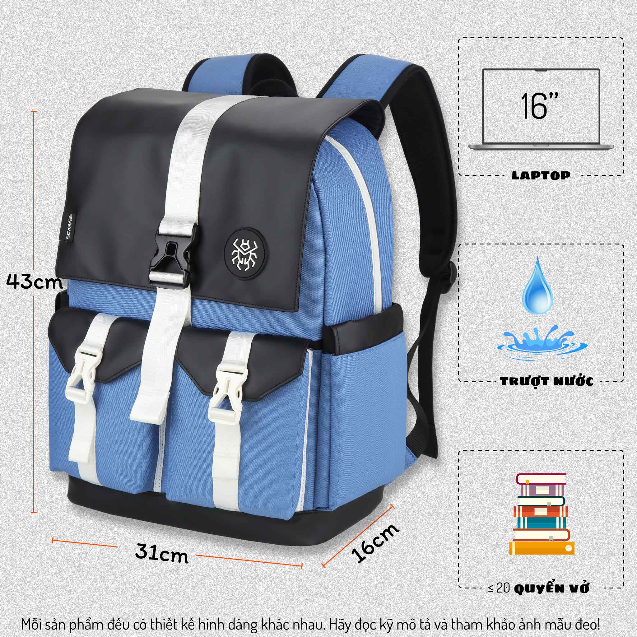 Balo Size Lớn SCARAB - STURDY Backpack Unisex - Logo Tròn