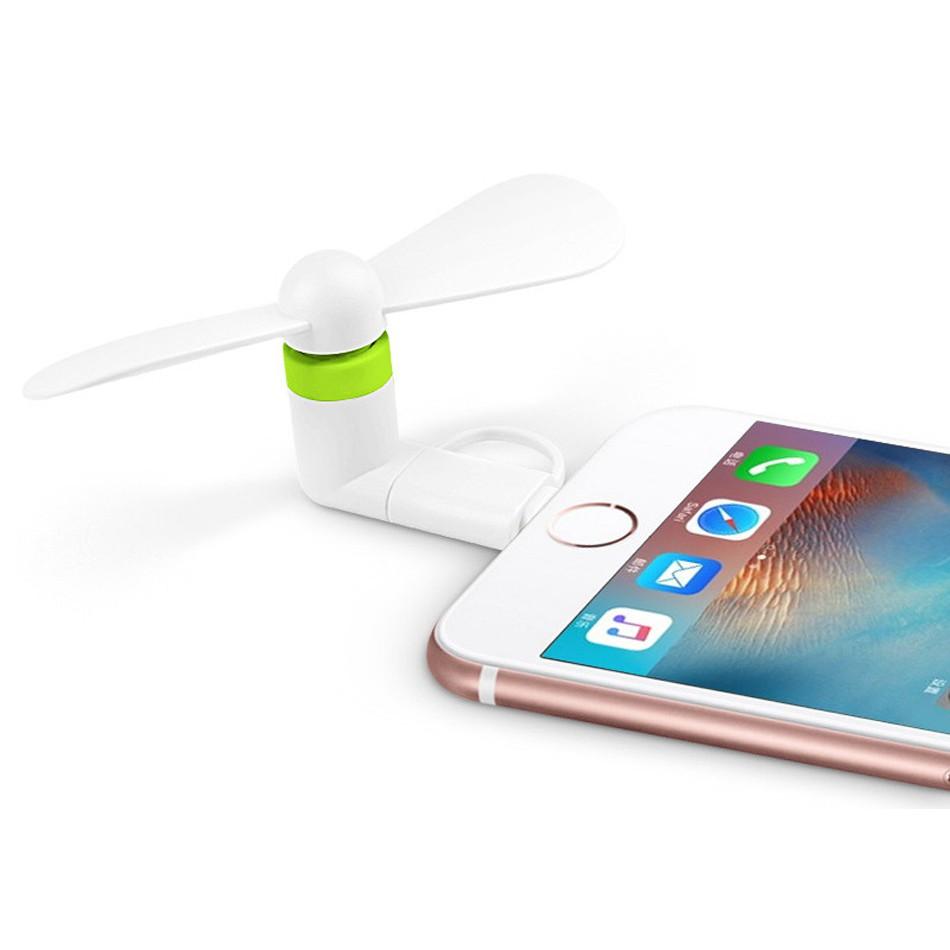 [HCM]Quạt mini 2in1 micro USB+Lighning dành cho điện thoại