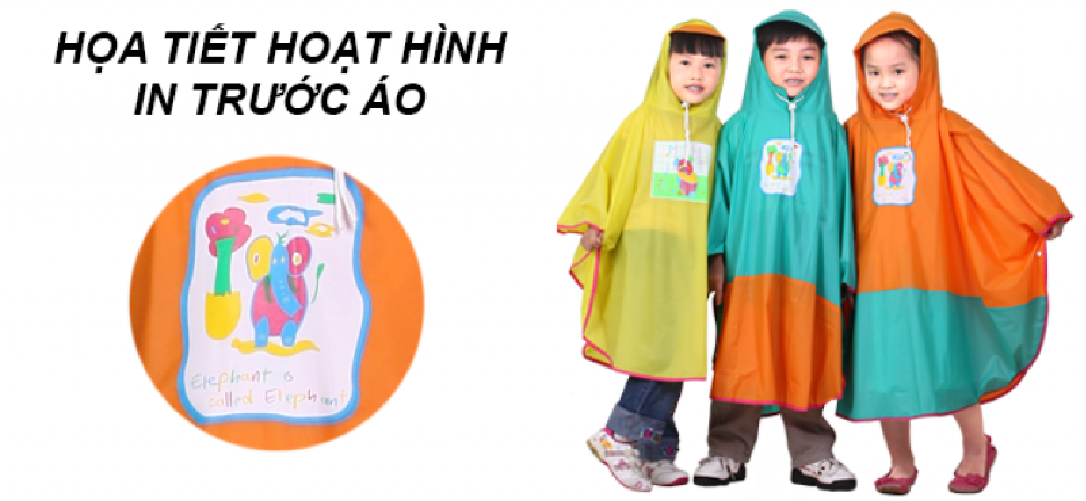 Áo Mưa Rando Bướm Trẻ Em Cao Cấp