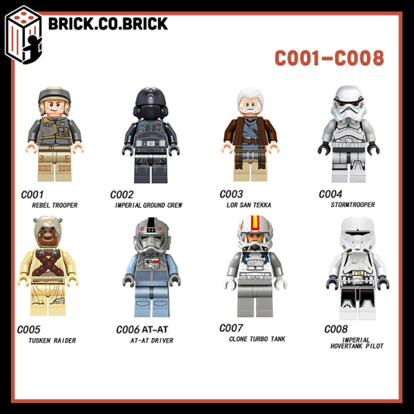 C001 - C008 Đồ chơi lắp ráp minifigures và lego mô hình phim truyện Chiến Tranh Giữa Các Vì Sao đặc sắc Star Wars: Gey