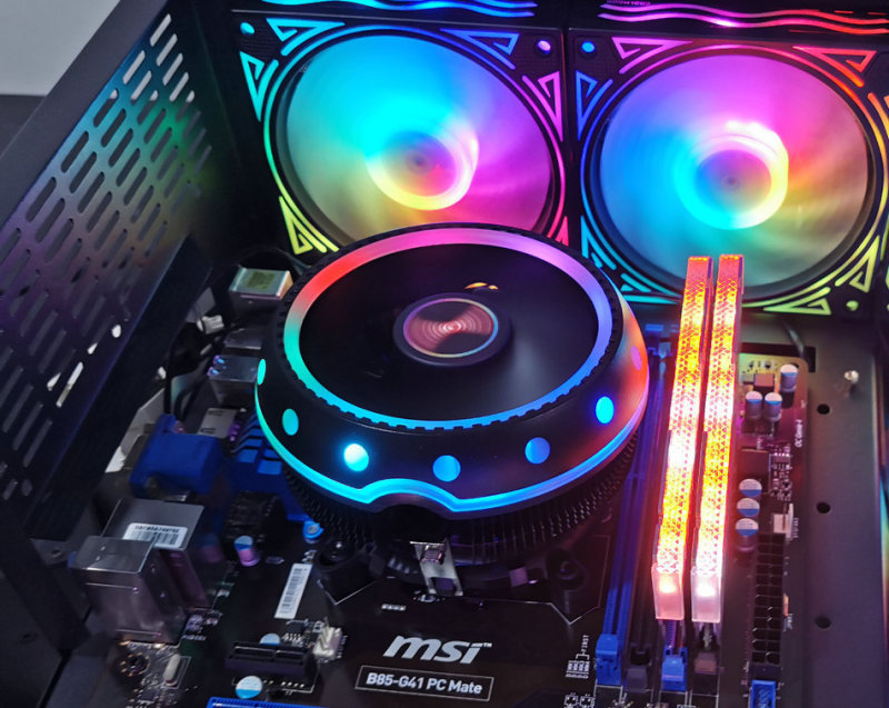 Quạt Tản Nhiệt, Fan CPU Coolmoon UFOX Led RGB TẶNG hũ keo tản nhiệt
