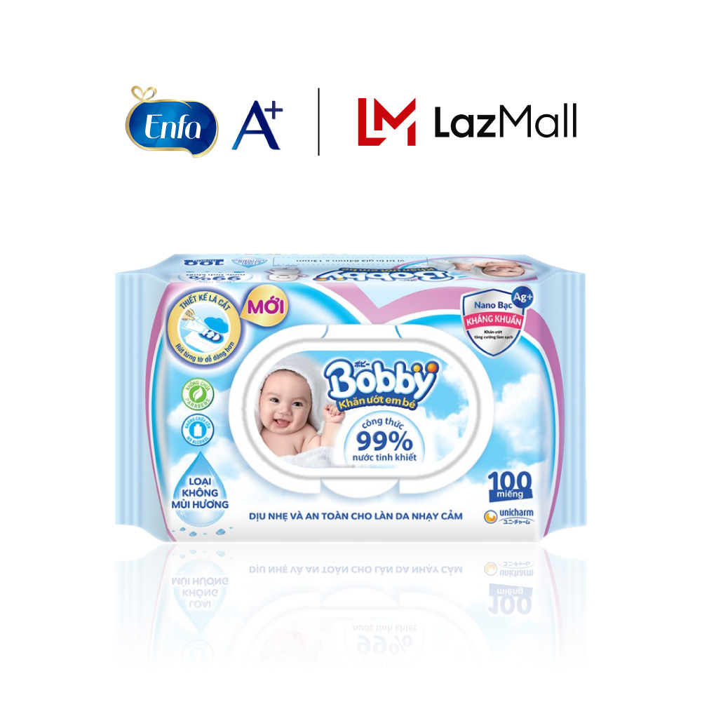 Quà tặng từ Enfa- Khăn ướt Bobby 100 tờ