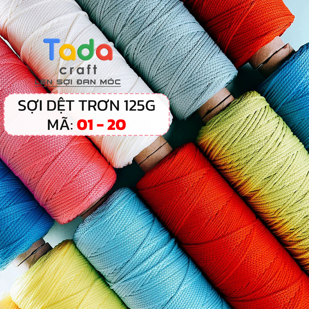 Sợi dệt trơn 2mm Craft Yarn - Màu mới 78 màu