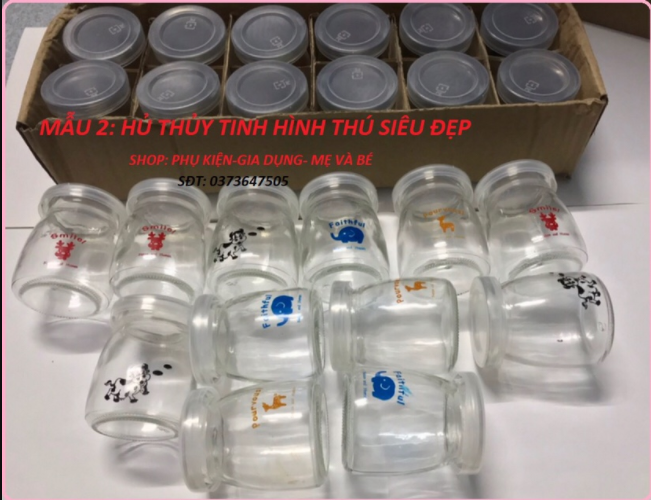 Combo 12 Hũ Làm Sữa Chua Thủy Tinh Sạch An Toàn 100ml