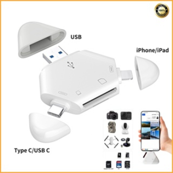 Đầu đọc thẻ nhớ sd/tf đa năng có cổng type-c, usb, iphone – dành cho điện thoại di động, laptop, pc