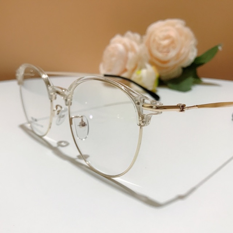 Giá bán Gọng kính cận nữ Hàn 2736 kính nửa viền mỏng bảo hành 12 tháng gọng tròn bầu trong suốt nhựa dẻo kính trắng giả cận