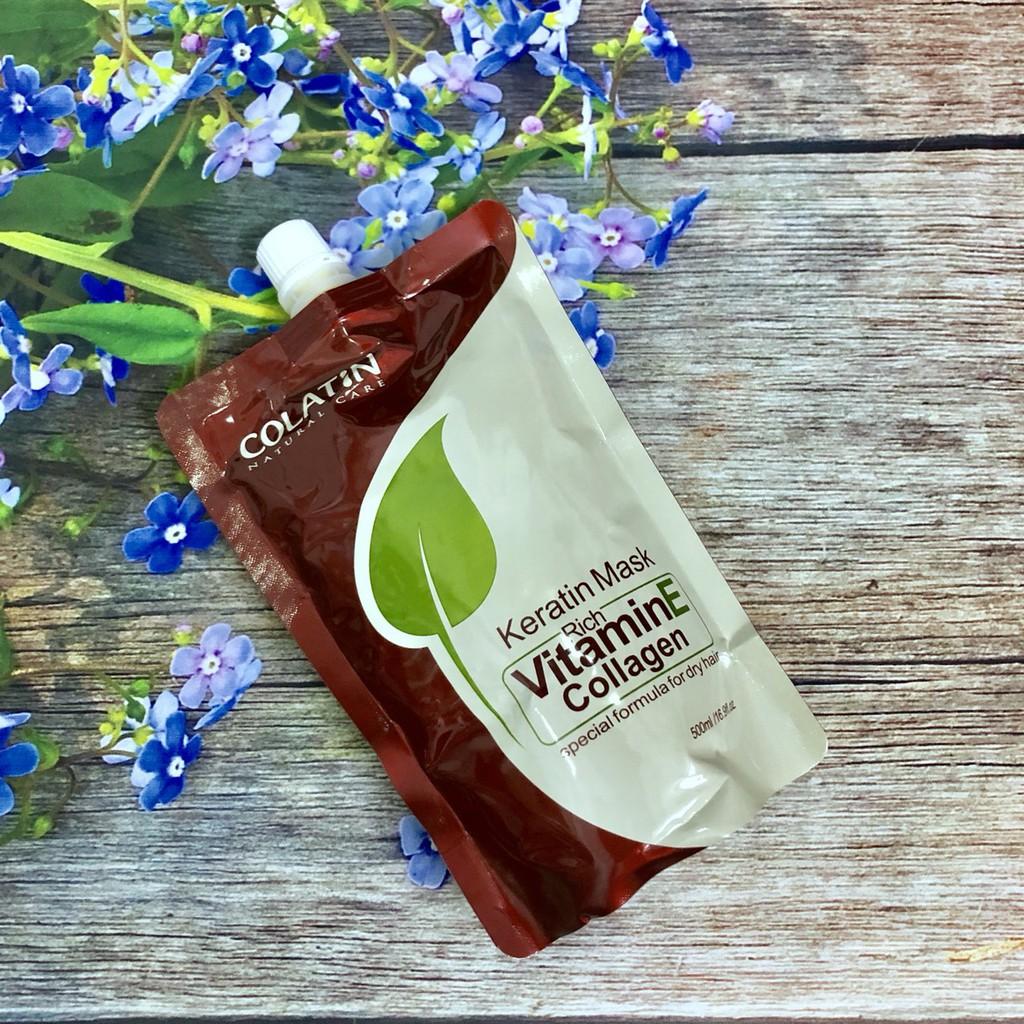 Hấp túi Colatin Vitamin E - Collagen Mask 500ml
