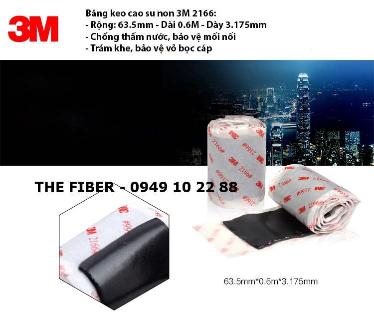 [HCM]Băng keo Cao su non Cách điện 3M 2166