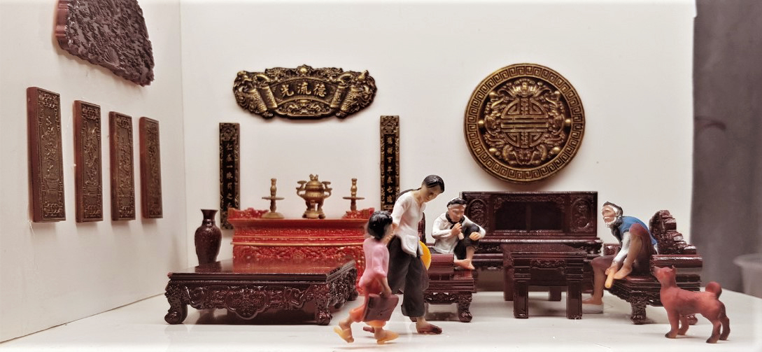 Án thờ trang trí mô hình tiểu cảnh.