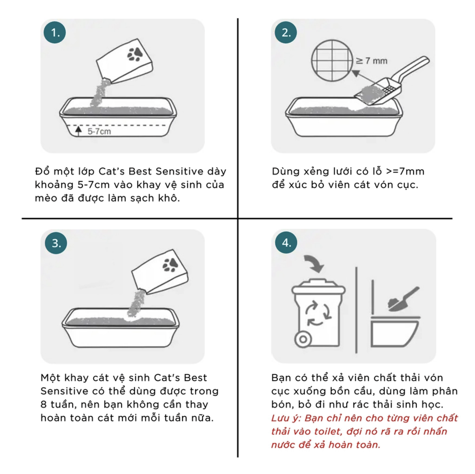 Cát vệ sinh cho mèo Cat's Best Sensitive