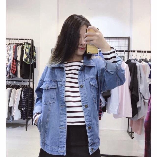 áo khoác jean nam XANH NHẠT BẠC TRƠN 5003