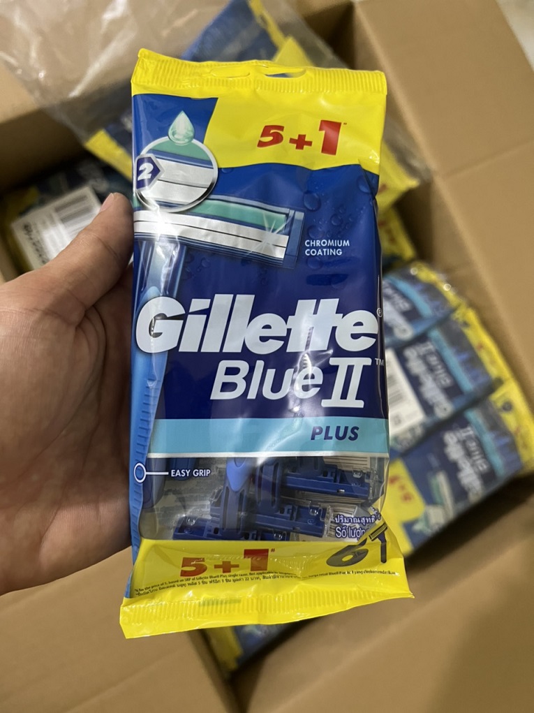 Dao cạo râu cán xanh Gillette Blue II Plus (5+1 cái/gói)