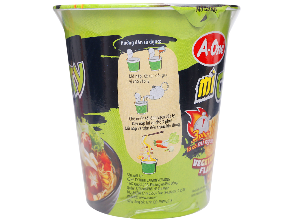 Thùng 12 ly mì chay A-one 65g