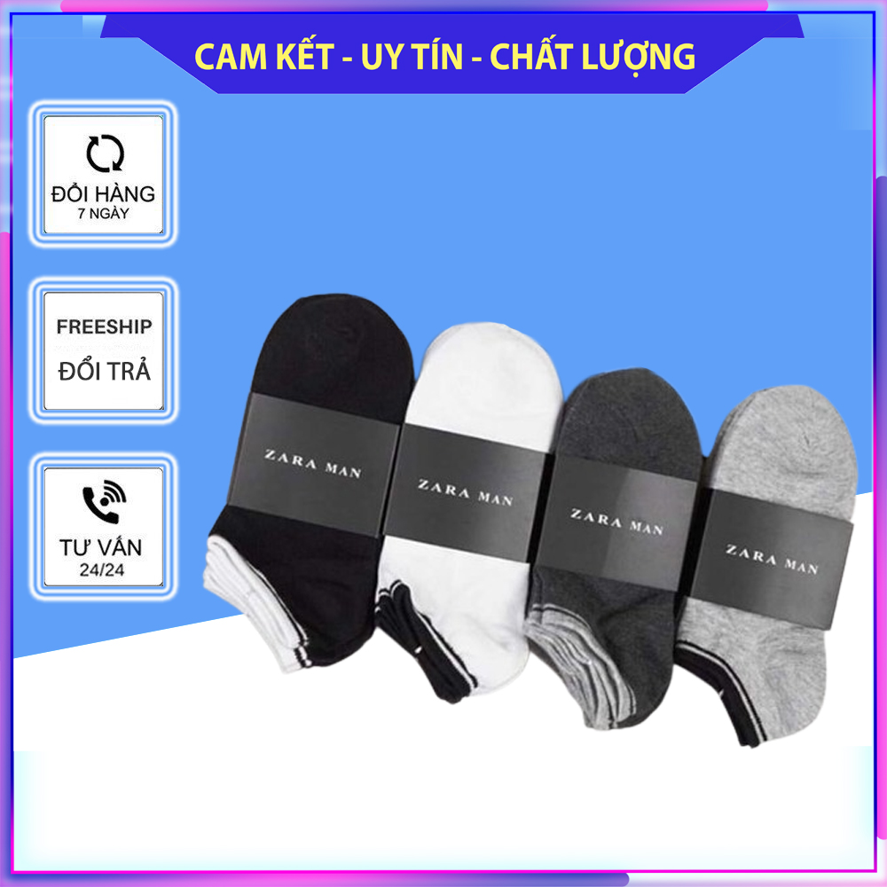 Tất vớ nam nữ zaaraa man vớ ngắn cổ chất liệu cotton êm thoáng dịu nhẹ, thoáng mát thời trang sport men's