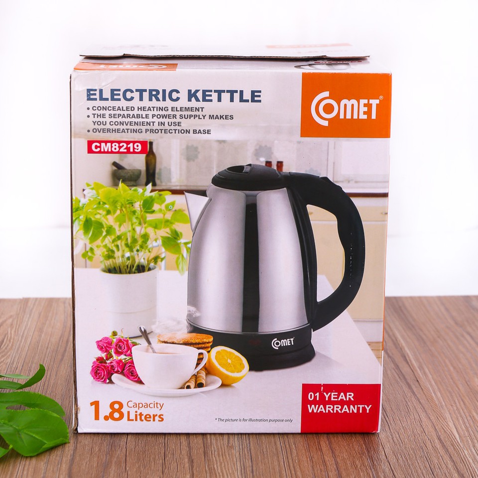 Bình đun siêu tốc COMET CM8217, Ấm siêu tốc 1.8 lít COMET CM8217,