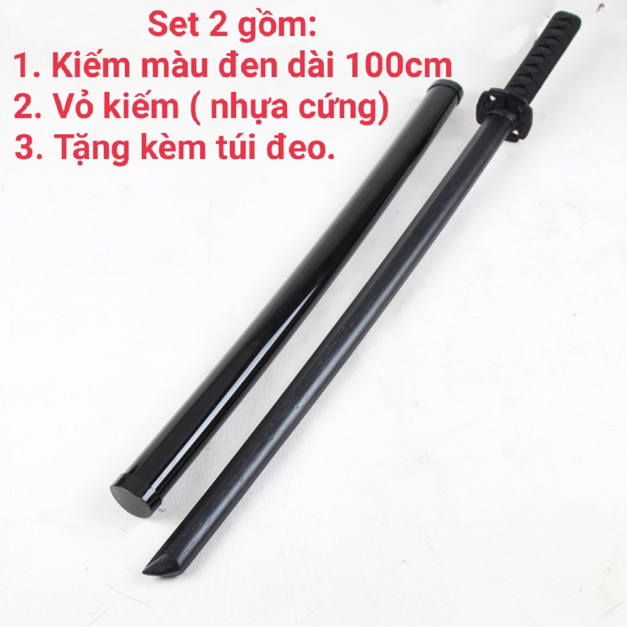 Thanh bokken tập võ gồm kiếm và bao kiếm cực đẹp mắt, kiếm katana tập võ bằng gỗ cứng - tặng kèm đế và túi đeo kiếm